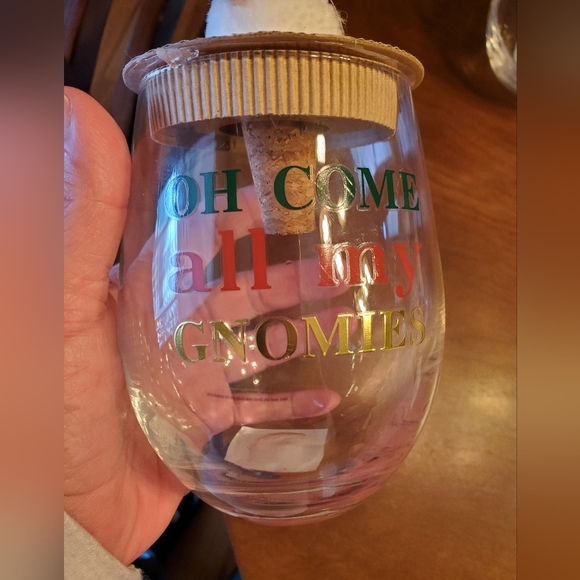 Mud Pie OH Come Gnome Christmas Wine Glass Set 3 - Picture 7 of 8